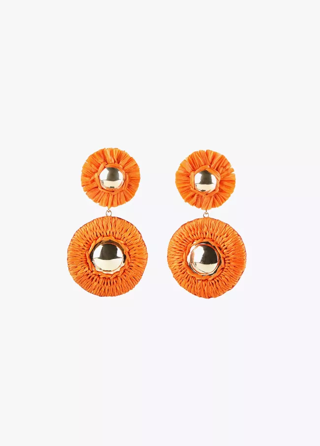 Boucles d’oreilles avec pampille en raph