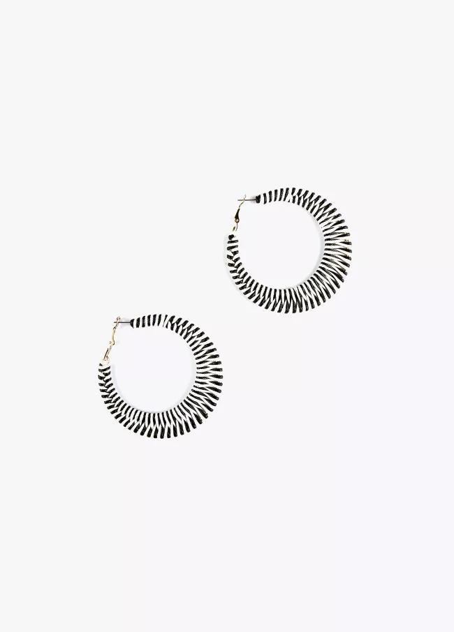 Raffia hoop earrings