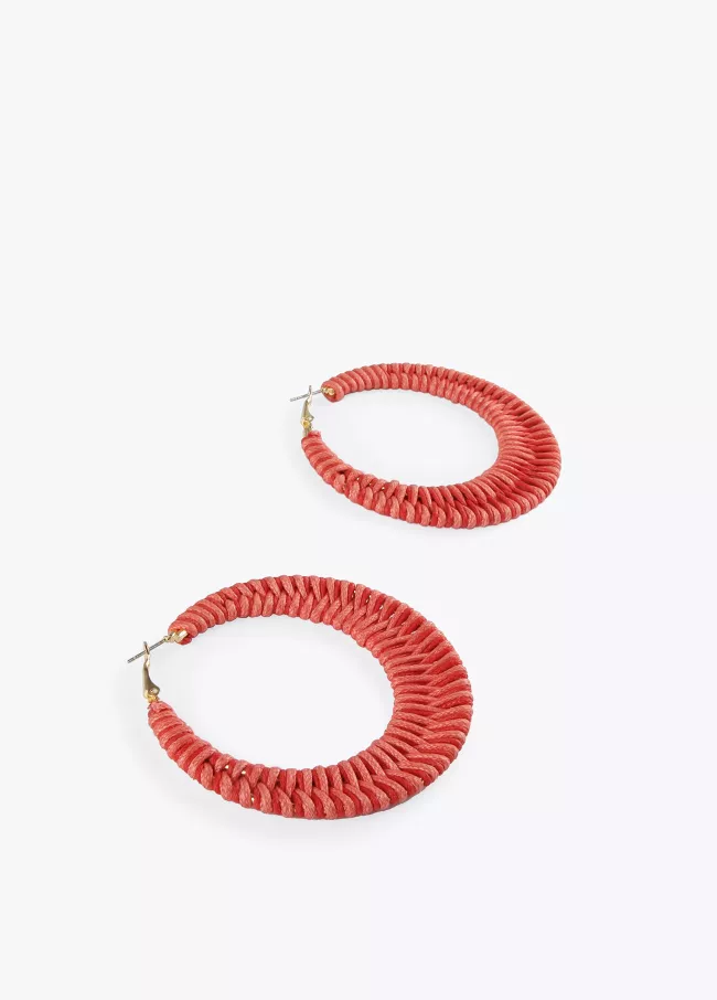 Raffia hoop earrings