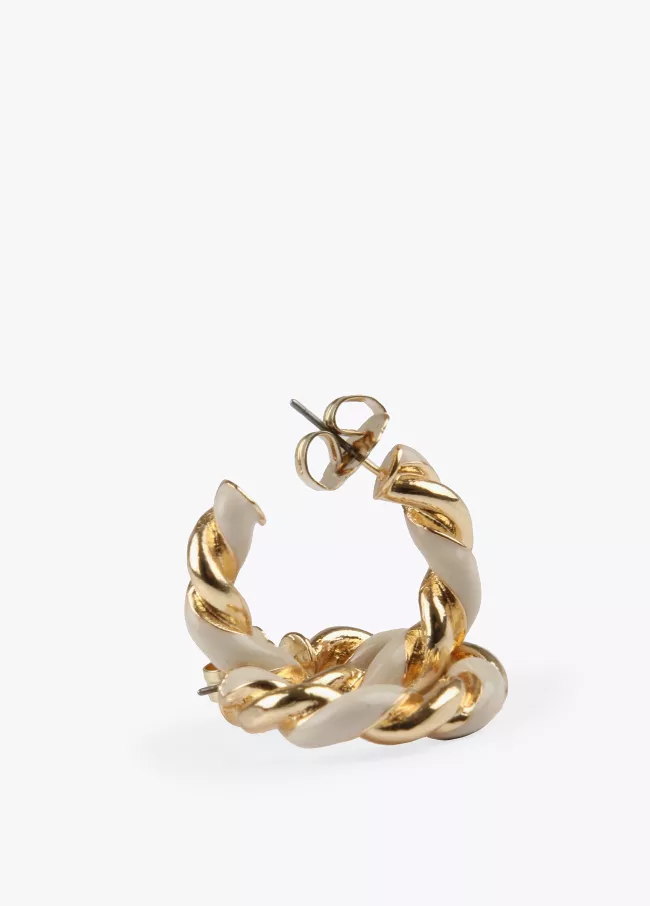 Braided lacquered hoop earrings