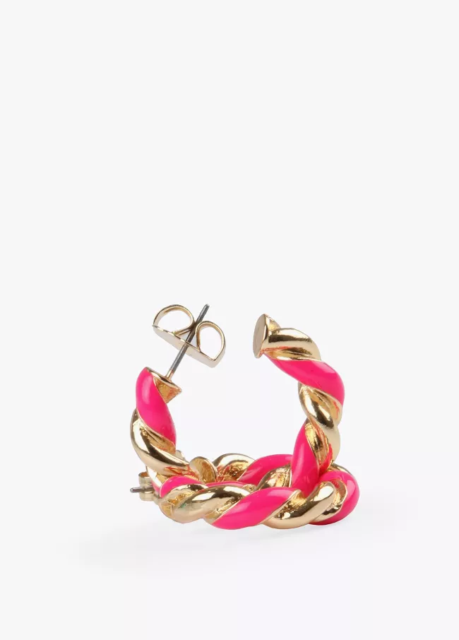 Braided lacquered hoop earrings