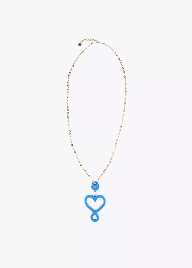 Collier long avec pendentif cœur infini