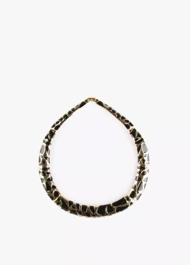 Starre Halskette mit Animal Print