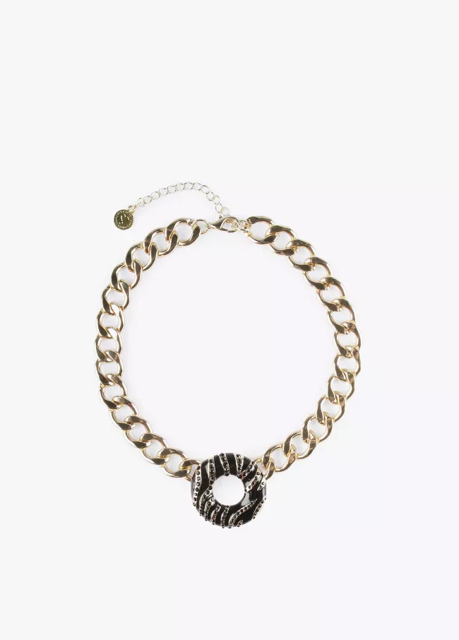 Animal print ring necklace