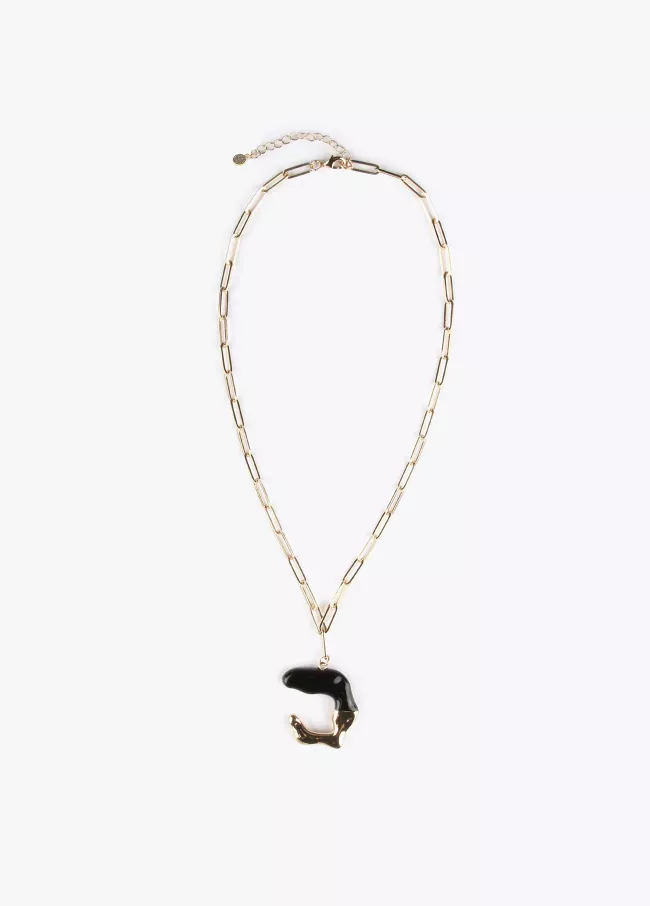 Collar largo colgante lacado