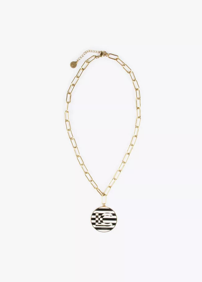 Collier court avec médaille bicolore LC