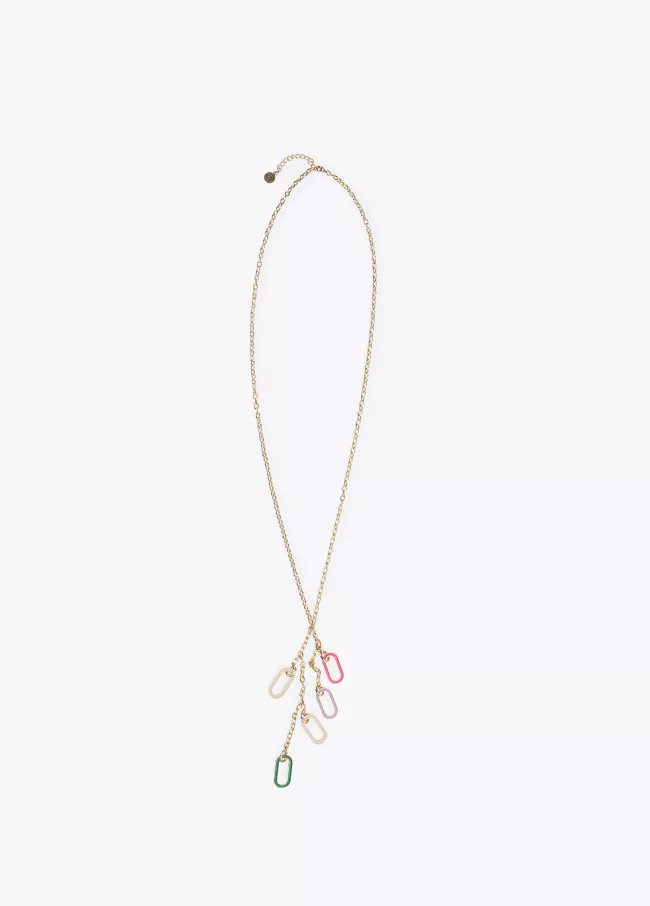 Collier avec pendentif en maillons color