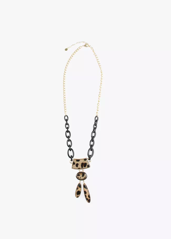 Collier avec pendentifs pièces à imprimé
