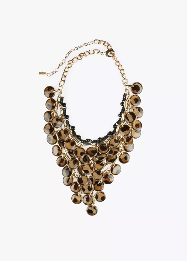Collar racimo animal print