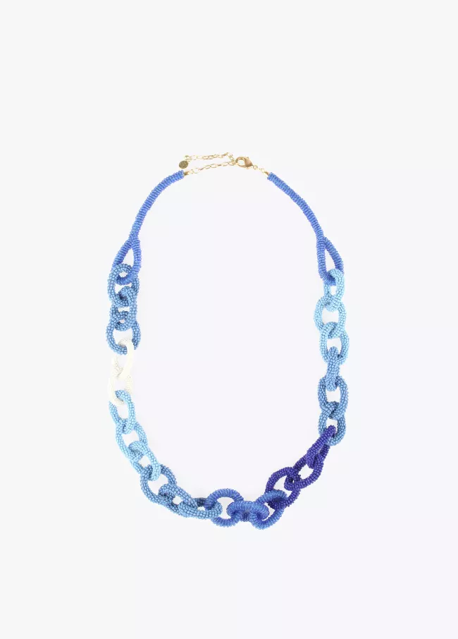 Colar comprido com aros de beads