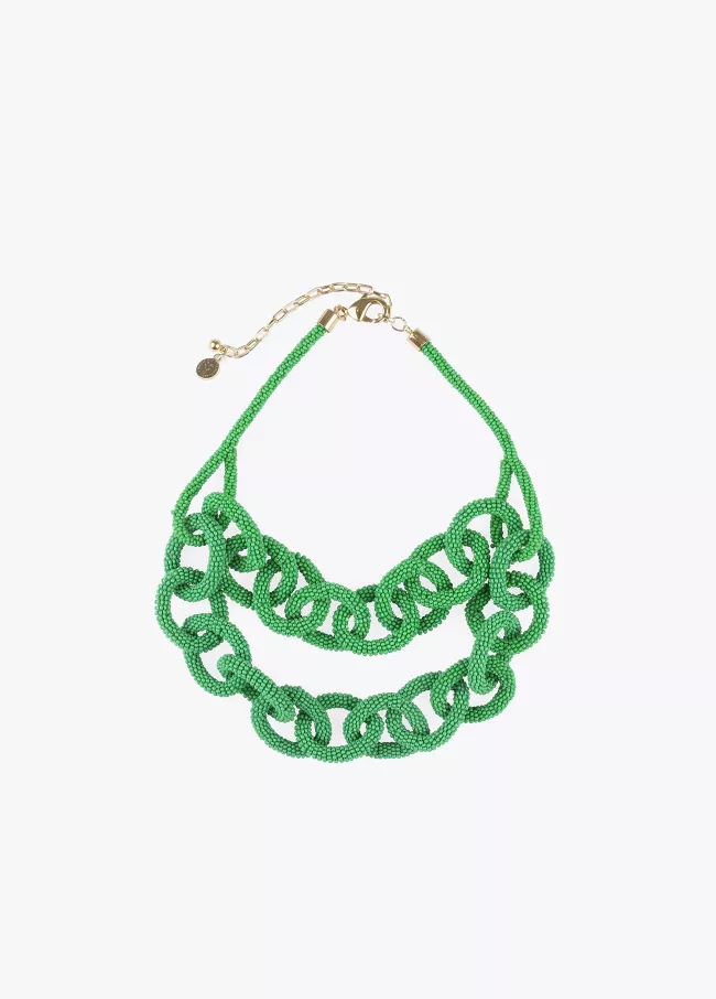 Colar duplo com aros de beads