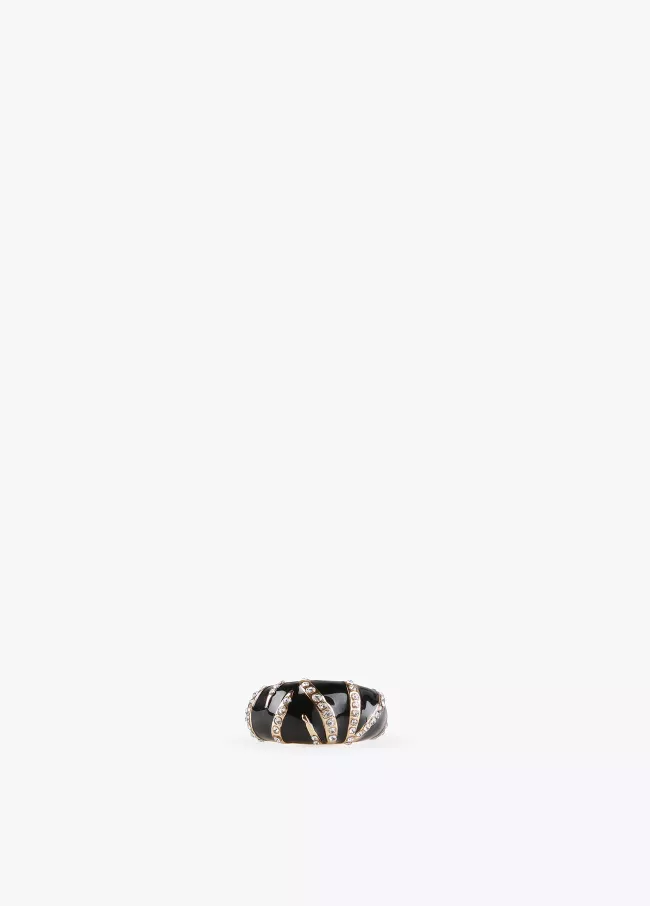 Anel de pedras e animal print combinados