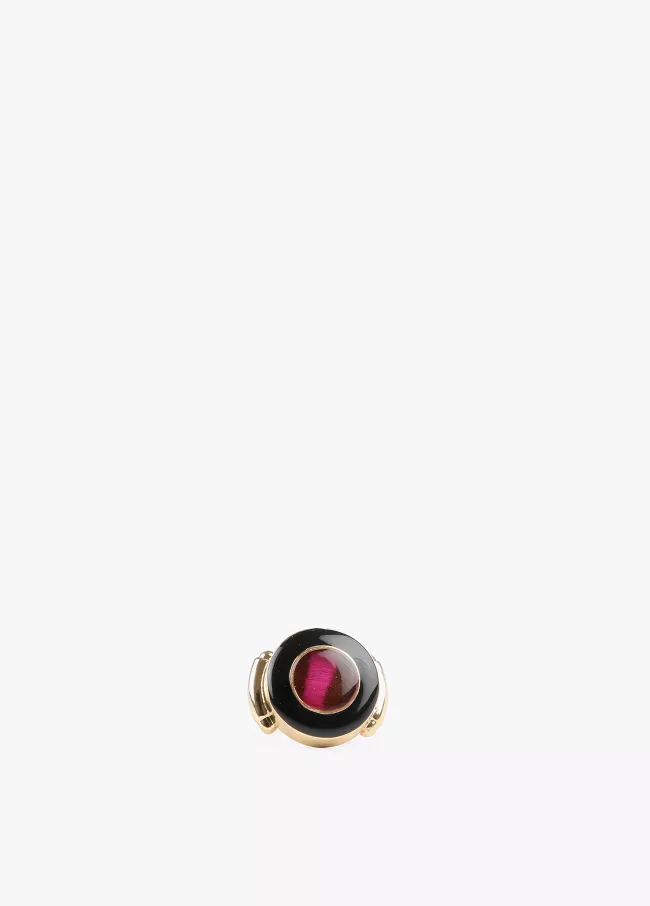 Round ring with resin stone