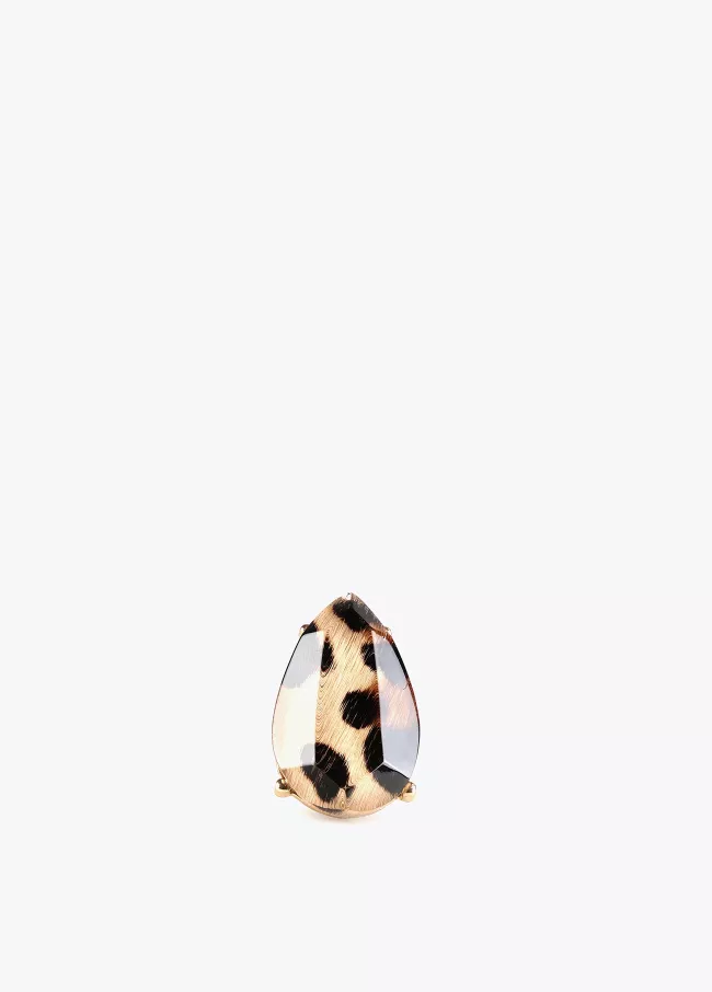 Bague irrégulière avec pierre en résine