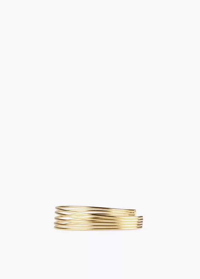 Pulseira rígida de tiras douradas