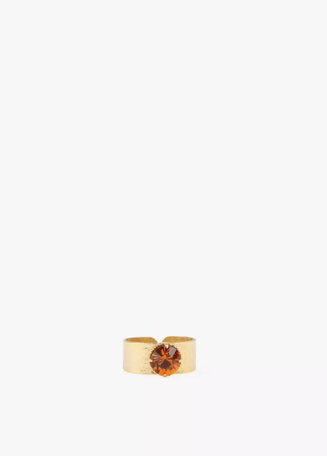 Gold plated ring with natural stone