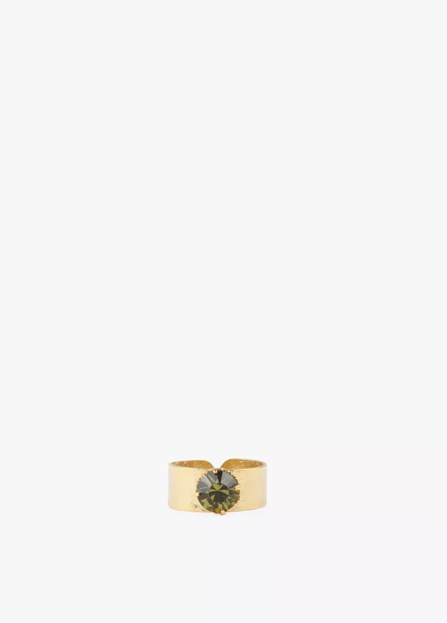 Bague en plaqué or et pierre naturelle