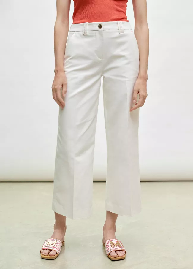 Pantalon recto hilos contraste
