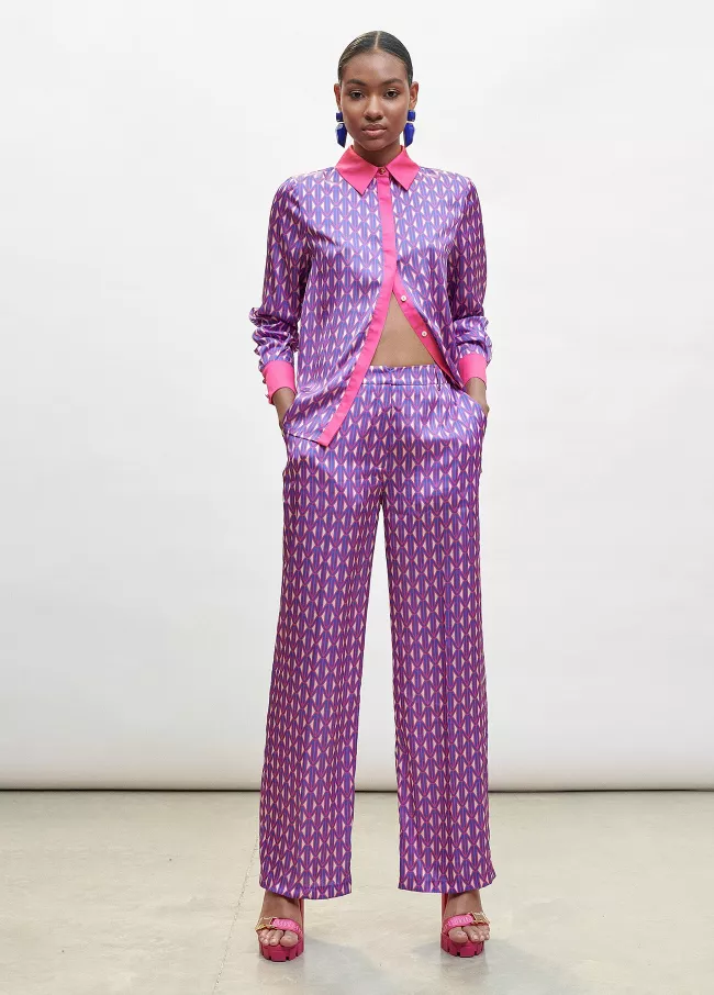 Palazzo-Hose mit M-Print