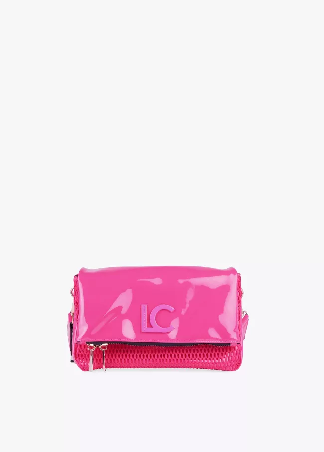 Crossbody bag with flap and zip