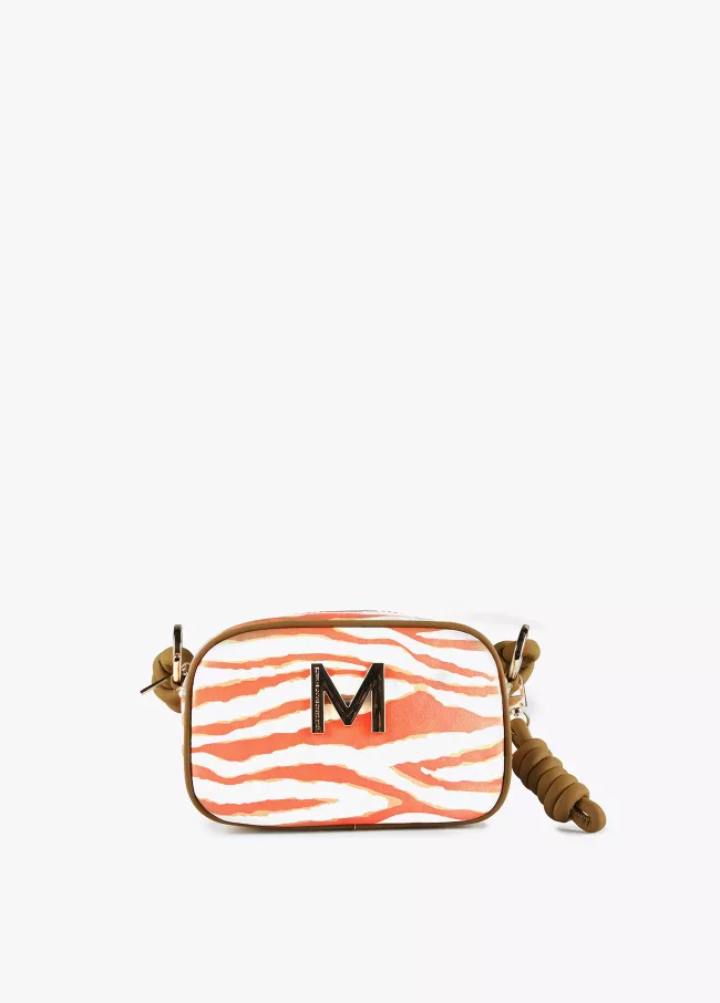 Bandolera detalles piel cebra print