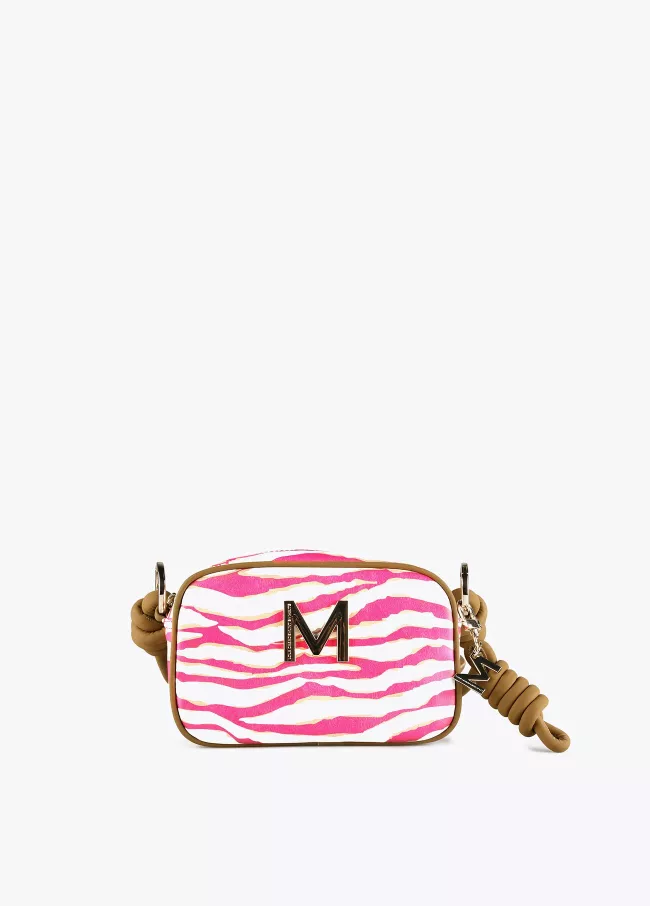 Bandolera detalles piel cebra print