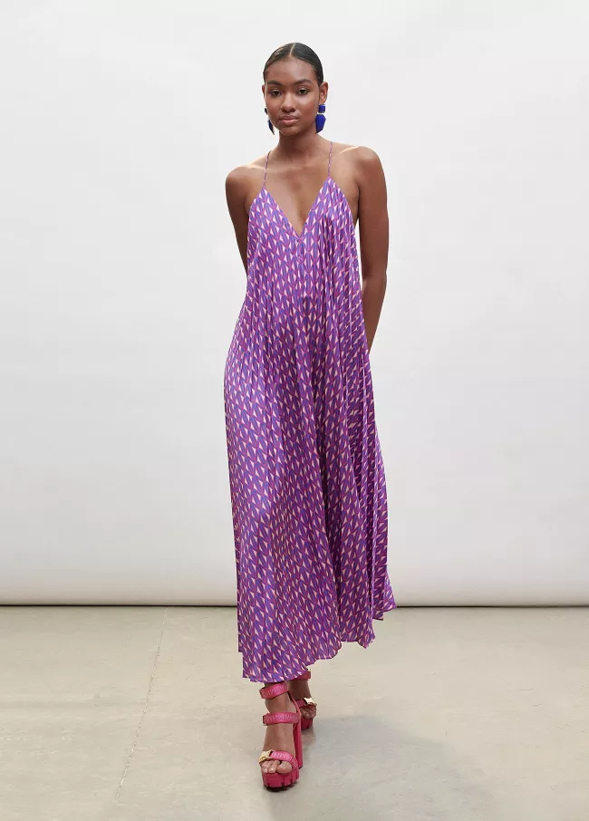 Robe longue plissée