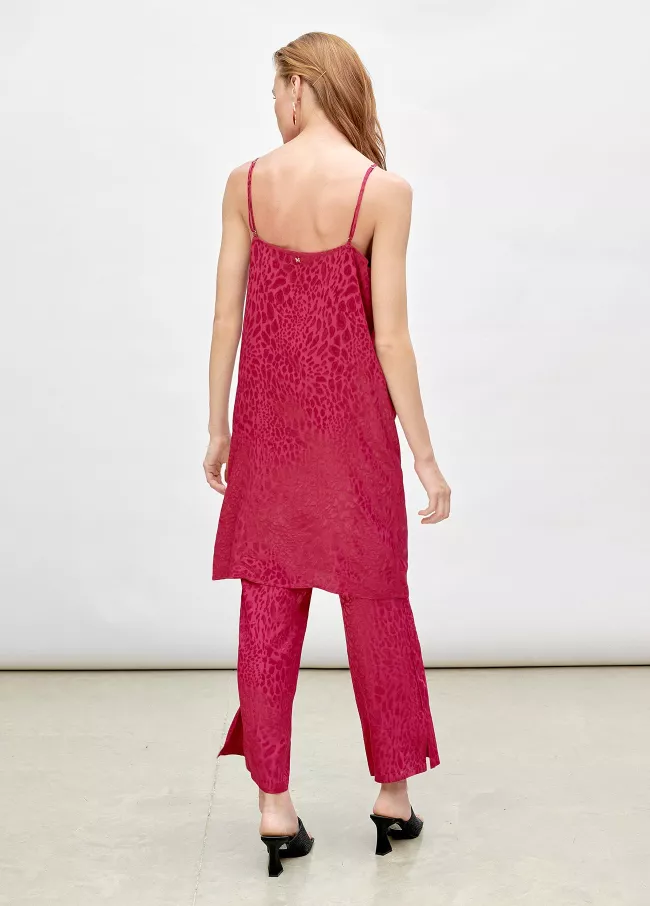 Top largo jacquard