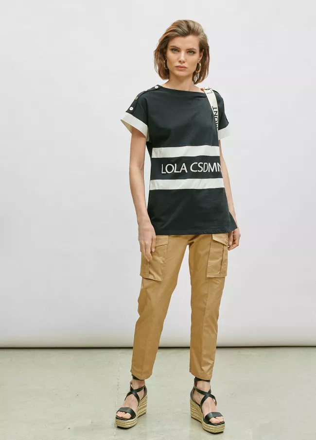 Pantalon avec logo contrastant