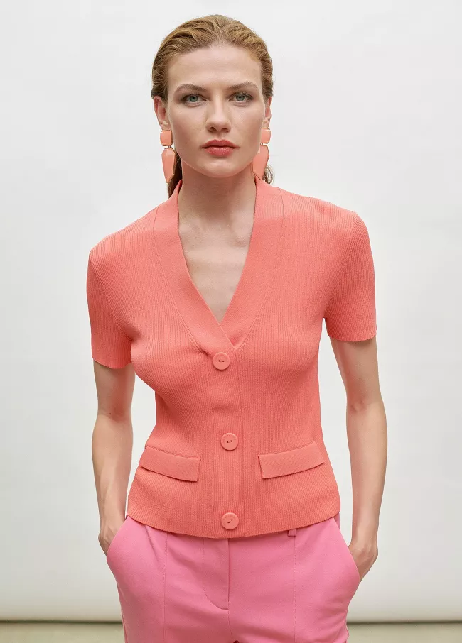 Camisola de malha bicolor