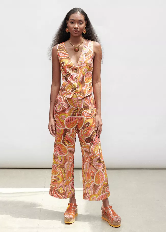 Pantalon jupe-culotte imprimé