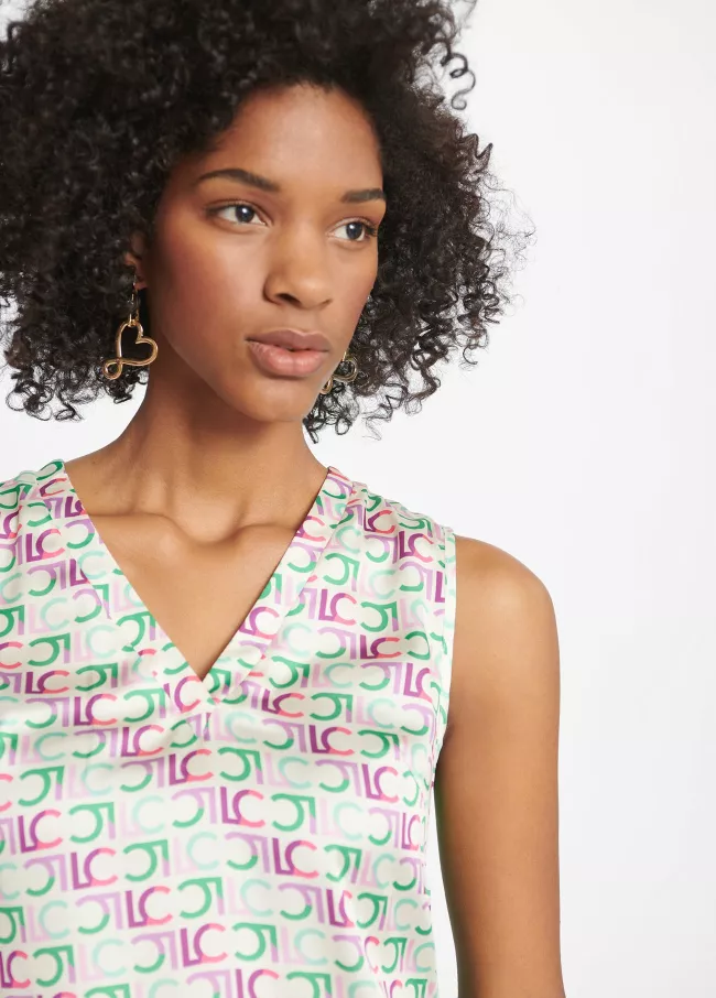 Logomania print flowing top
