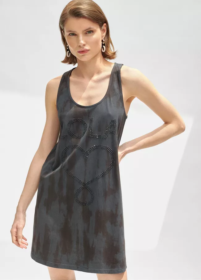 T-shirt em estampado tie-dye com pedrari