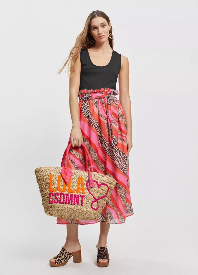 Two-material black and multicoloured kaf