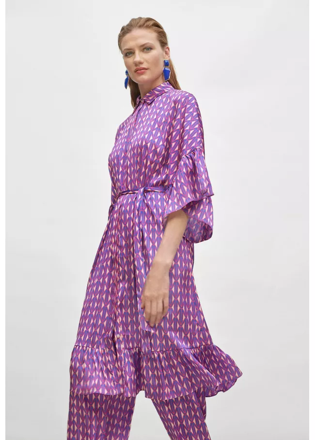 Vestido manga volantes
