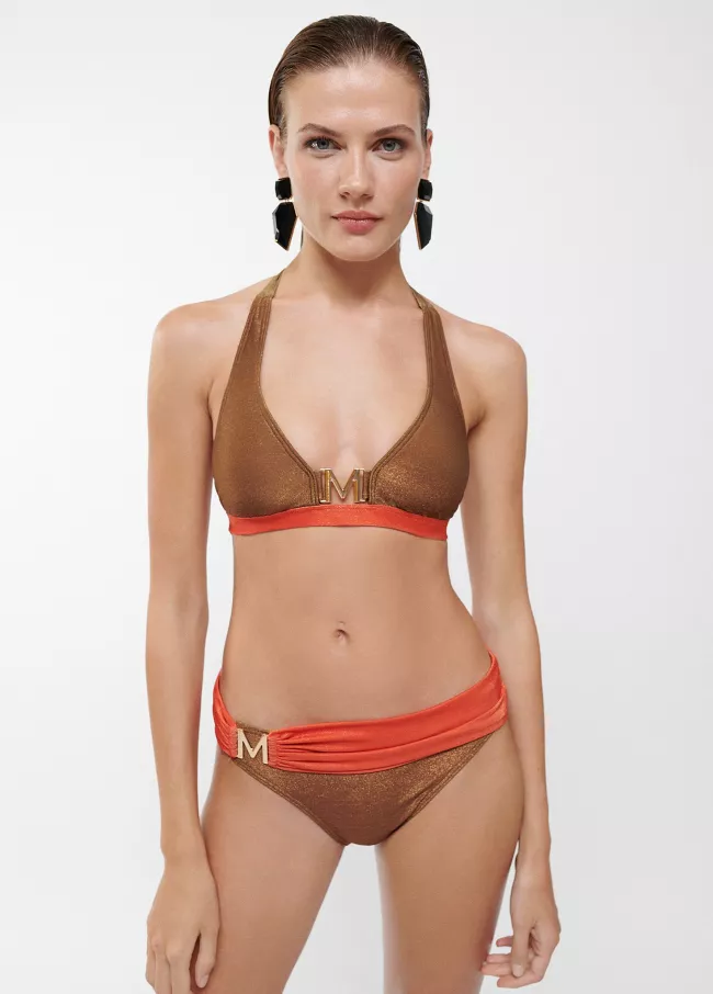 Bikini bicolore en fil métallisé