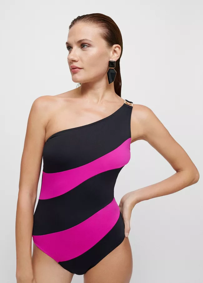 Maillot de bain bicolore à une seule bre