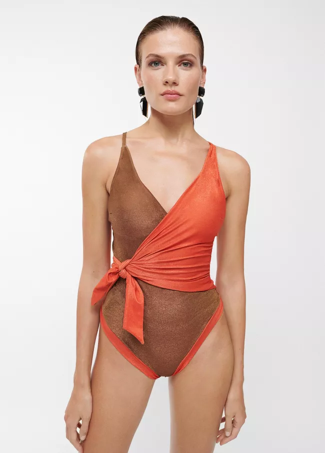 Bañador bicolor en lurex