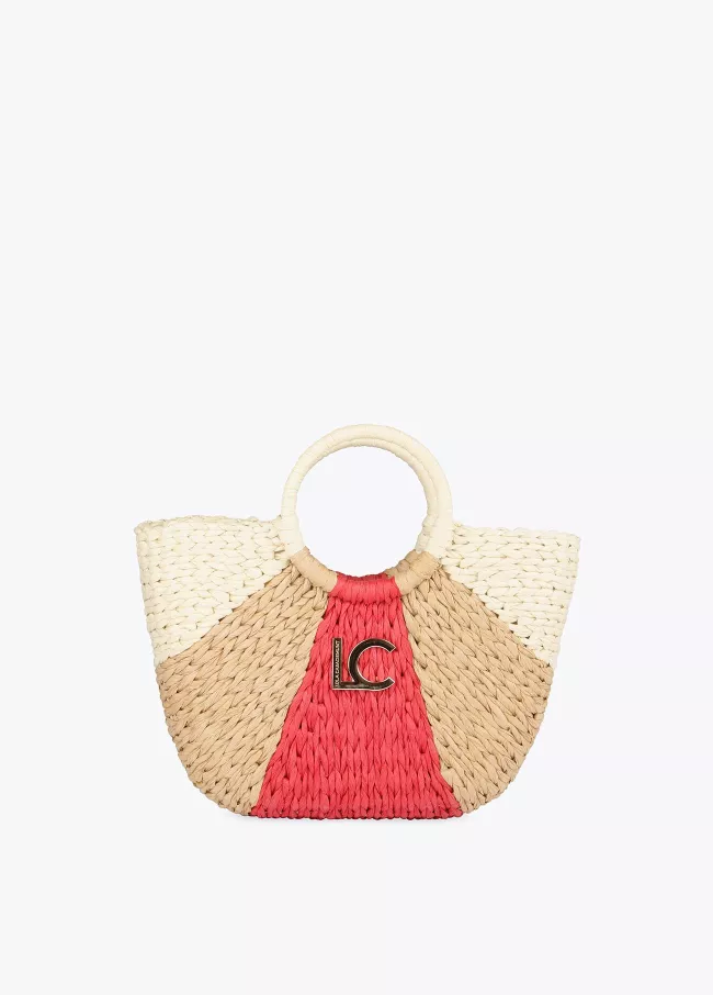 Sac en raphia tricolore