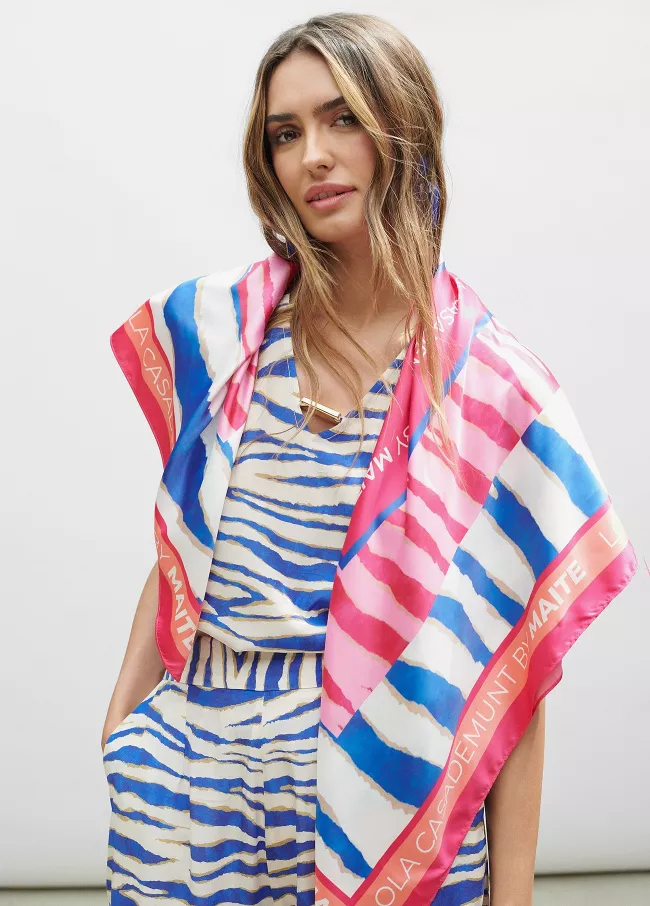 Pañuelo print ondas multicolor