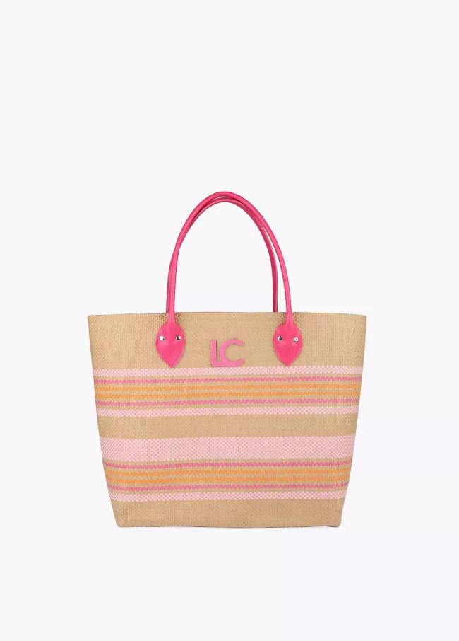 Tote bag with contrasting border and han