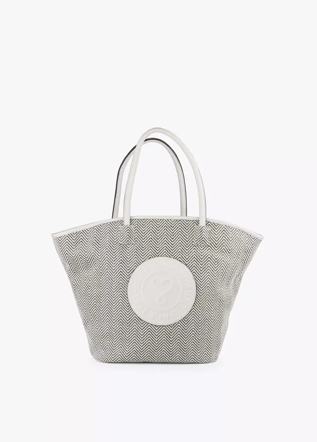 Zigzag tote bag with logo stamp
