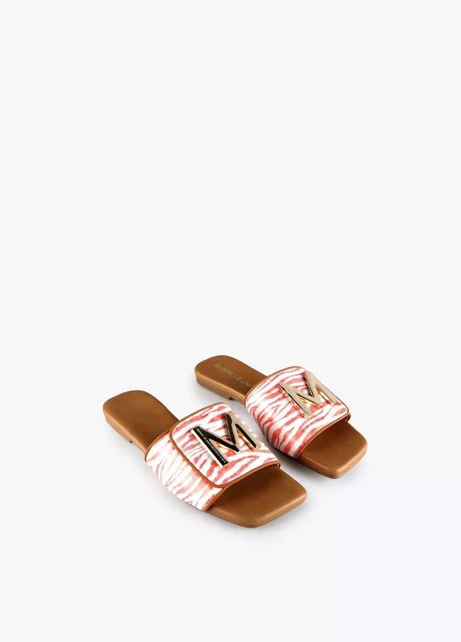 Zebra print flat sandals