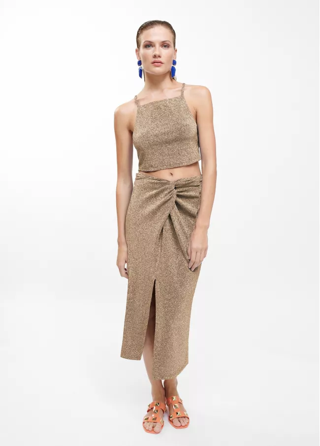 Falda nudo lurex baño