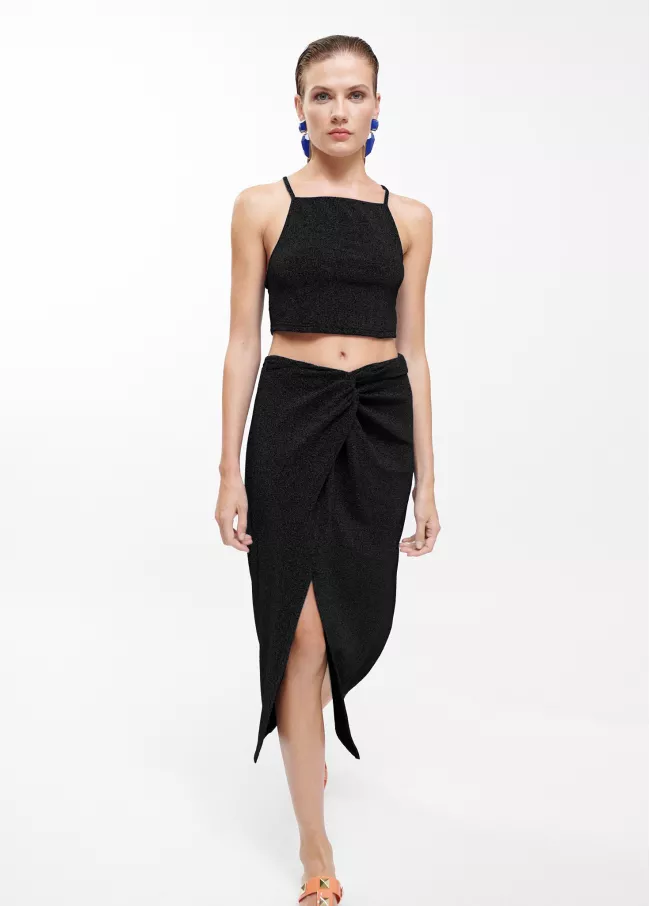 Falda nudo lurex baño