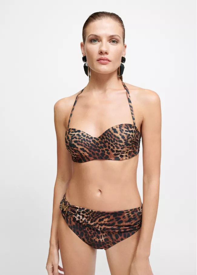 Leopard print bikini with high briefs