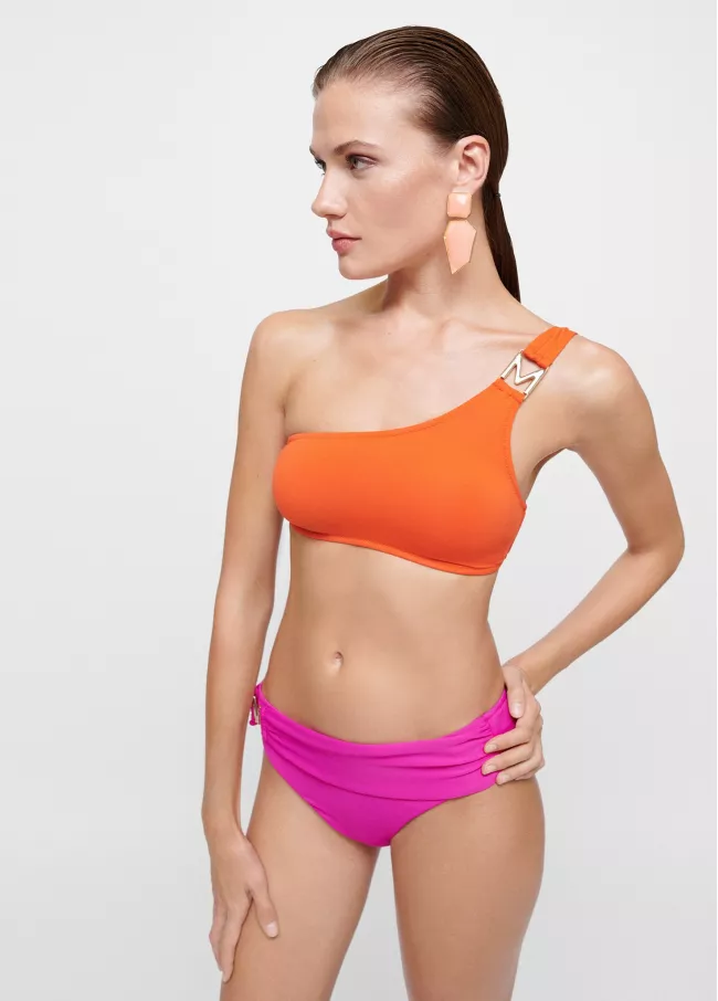 Bikini bicolore à une seule bretelle