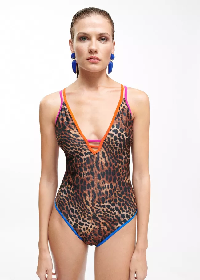 Maillot de bain à imprimé léopard avec l
