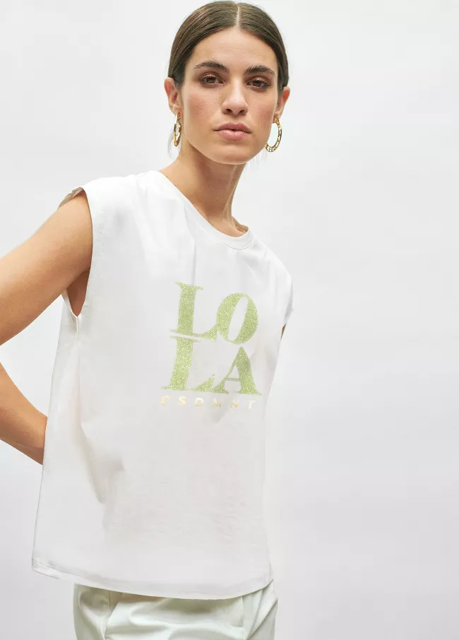 T-shirt avec détail placé coloré