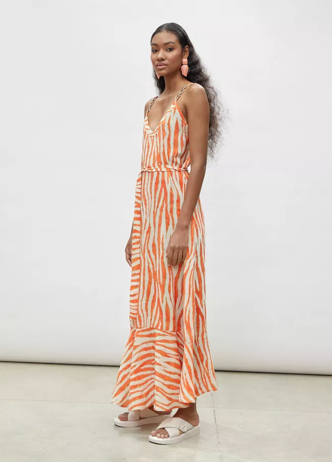 Vestido cebra bicolor